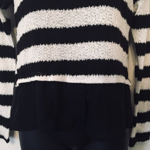 Iris Los Angels Striped Sheer Top Sweater - Picture 4 of 8
